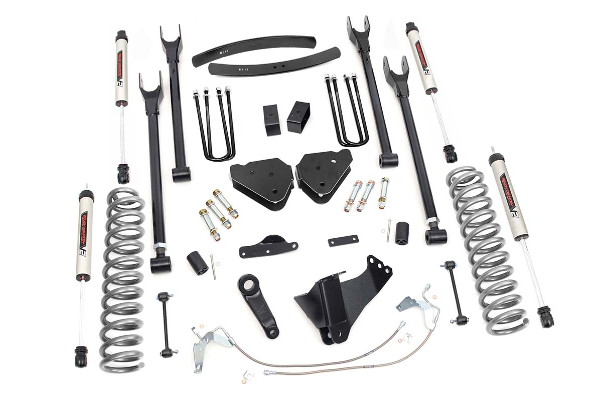 Ford F-350 Super Duty Suspension Lift Kit - Rough Country - 6 Inch Lift | Gas | 4 Link | V2 - '08-'10